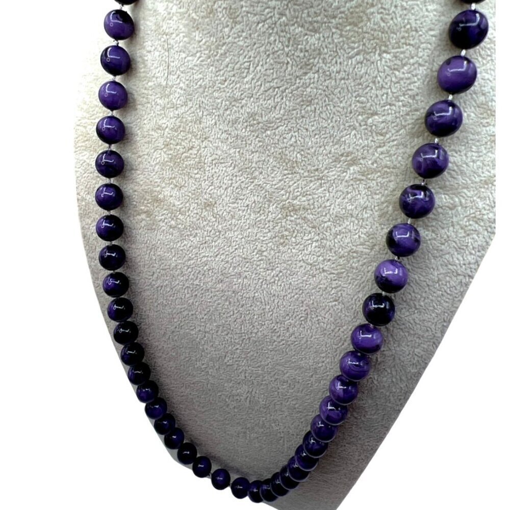 Vintage Purple Beaded Necklace    B71 - Picture 4 of 6